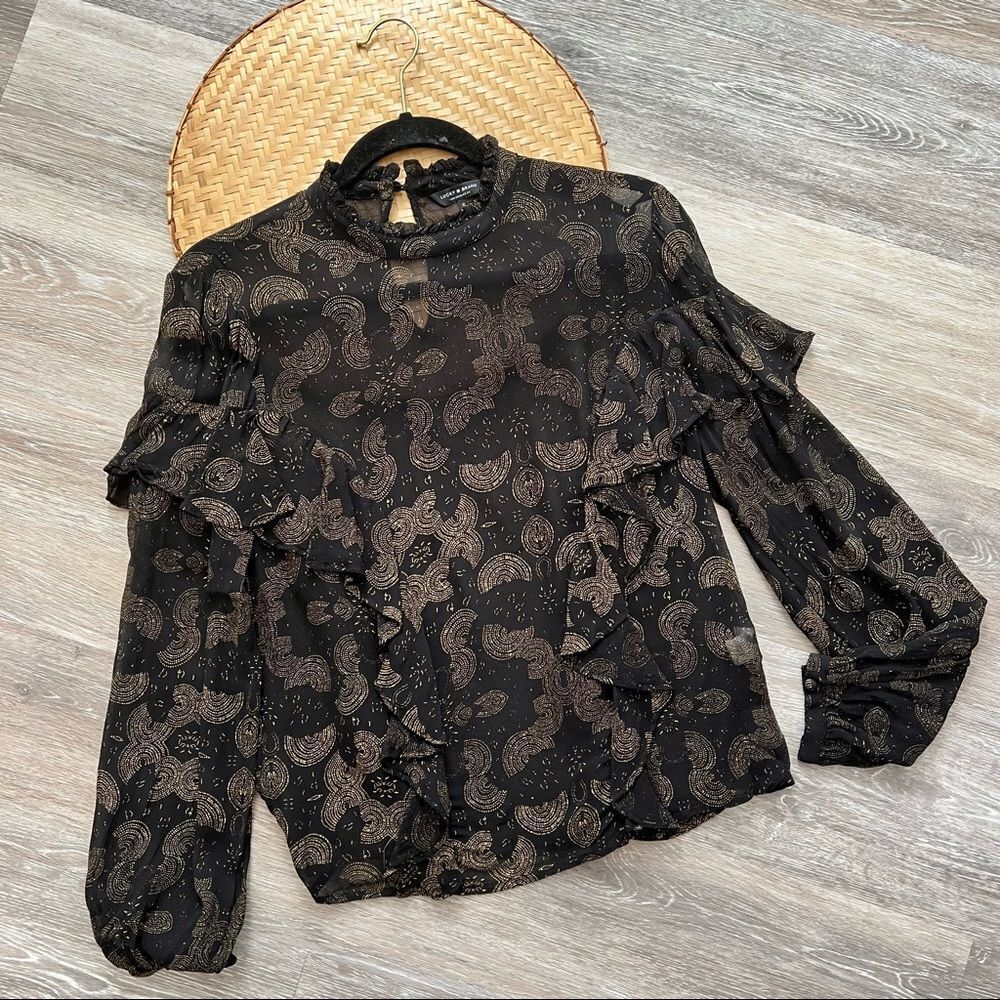 Lucky brand Victorian ruffle blouse